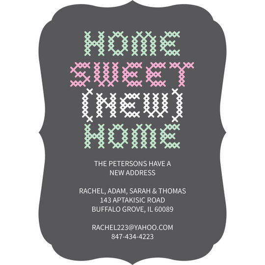 Grey Stitching Moving Announcements